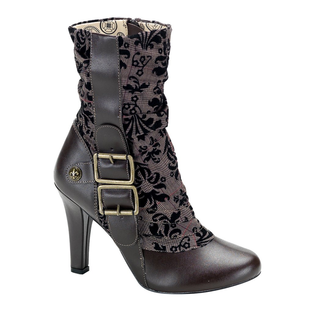 Bottes Hauteur Genoux Demonia Tesla 106 Vegan Cuir Femme - Marron 83960-VSHQ